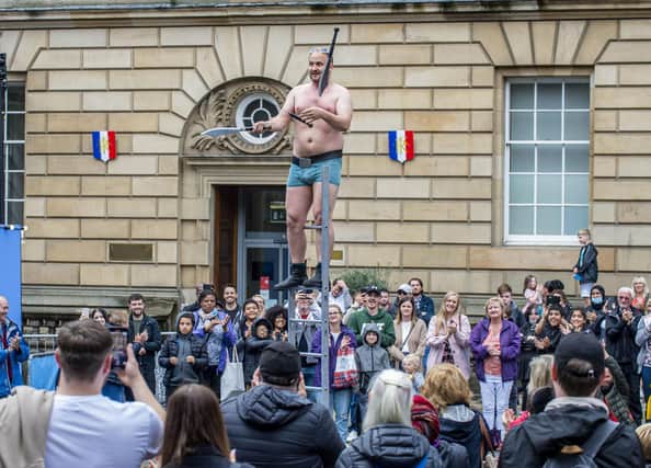 Street performers have been back in the Old Town during this year's scaled-back Fringe.