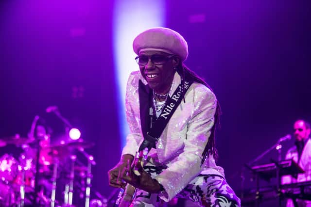 Big fan Nile Rodgers of Chic, pictured at the Glasgow SSE Hydro by John Devlin