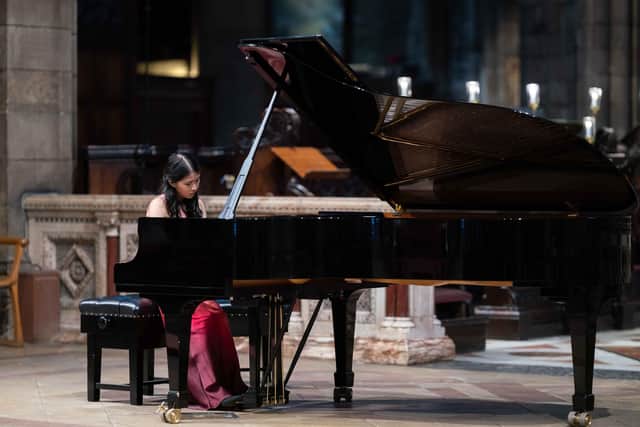A pupil from St Mary's Music School performs