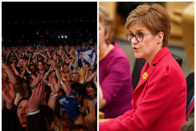 Nicola Sturgeon said the government will advise gatherings of 500 or more people should be cancelled. Picture: PA