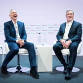 Former Prime Minister Tony Blair (left) and Labour leader Sir Keir Starmer discuss politics during the Tony Blair Institute for Global Change's Future of Britain Conference earlier this year.