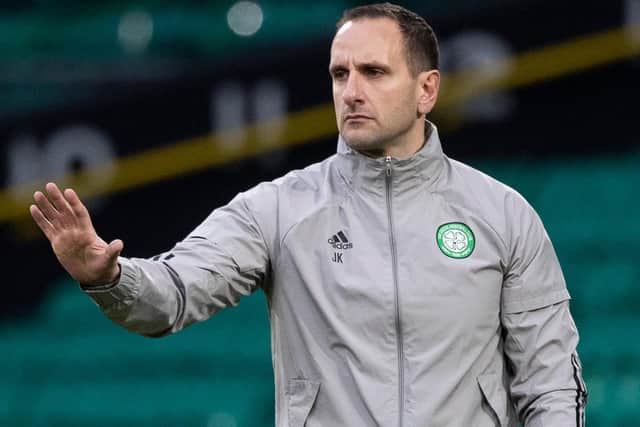 Celtic interim manager John Kennedy says, hands-down, his club were not arrogant over expectations this season, as suggested by former Rangers chairman Dave King after his club prevented them claiming a record 10th straight title. (Photo by Craig Williamson / SNS Group)