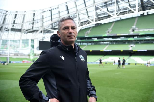 Glasgow Warriors head coach Franco Smith in the Aviva Stadium ahead of Friday's European Challenge Cup final. (Photo by David Gibson/Fotosport/Shutterstock)
-