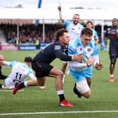 Glasgow Warriors' Cole Forbes scores his side's fourth try against the Cell C Sharks at Scotstoun. Picture: Craig Williamson/SNS