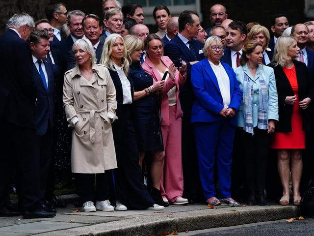 Well-wishers including Nadine Dorries and Rachel Johnson gather in Downing Street for the speech. Johnson told Tory colleagues “It’s time for us all to get behind Liz Truss and her team, and her programme, and deliver for the people of this country. Because that is what the people of this country want. That’s what they need. And that’s what they deserve.”