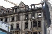 Part of Princes Street still remains closed to the pubic and traffic after a fire broke out in the former Debenhams building