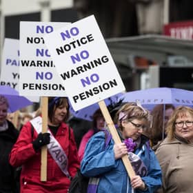 Glasgow WASPI group mark International Women's Day in 2018. Photo: John Devlin