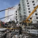 Rescuers work in the rubble of a damaged residential building in Uman, south of Kyiv, after Russian missile strikes targeted several Ukrainian cities overnight. - Ukraine and Russia have been fighting since Moscow's February 2022 invasion and Ukraine says it has been preparing for months a counter-offensive aimed at repelling Russian forces from the territory they currently hold in the east and south. Picture: AFP via Getty Images