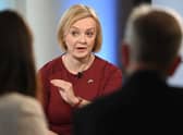 Prime Minister Liz Truss appears on the BBC1 current affairs programme, Sunday with Laura Kuenssberg, as the Conservative Party annual conference gets under way at the International Convention Centre in Birmingham. Photo: Jeff Overs/BBC/PA Wire