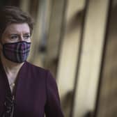 Nicola Sturgeon MSP arrives to update MSPs on changes to the Covid restrictions at the Scottish Parliament.
(Fraser Bremner/Scottish Daily Mail/PA Wire)