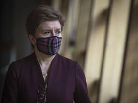 Nicola Sturgeon MSP arrives to update MSPs on changes to the Covid restrictions at the Scottish Parliament.
(Fraser Bremner/Scottish Daily Mail/PA Wire)