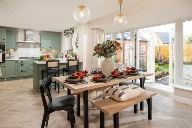 A David Wilson Homes show home kitchen designed by Edward Thomas Interiors
