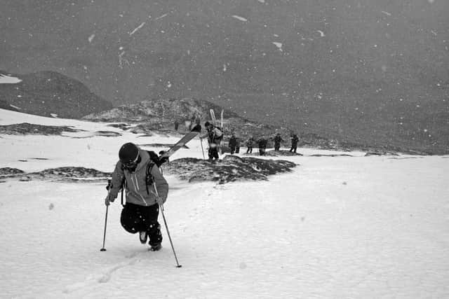 Competitors climb Meall nan Tarmachan during the 2015 Lawers of Gravity event, part of the Scottish Freedom Series PIC: Roger Cox