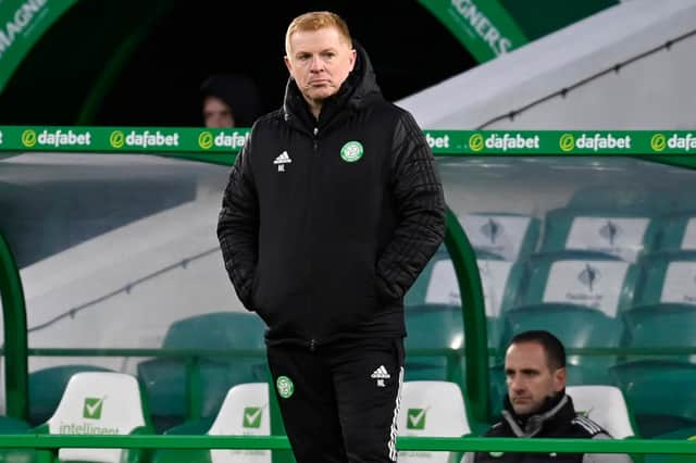 Celtic manager Neil Lennon looks on during the 2-1 defeat to St Mirren at Celtic Park on January 30, 2021 (Photo by Rob Casey / SNS Group)