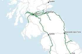 Several Scottish rail lines are included in the UK Department for Transport's map of "priority routes" where it wants some trains to run during strikes. (Photo by DfT)