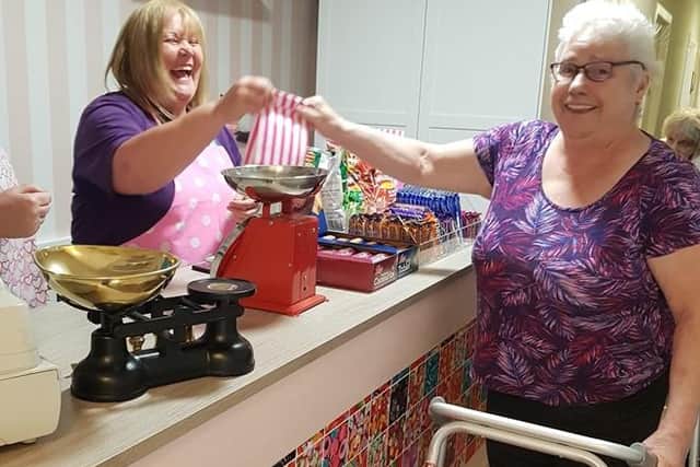 The old-fashioned sweet shop is hugely popular with care home residents.