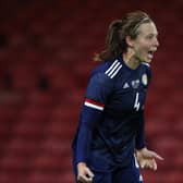 Scotland captain Rachel Corsie was among six different goalscorers in the 6-0 win over Faroe Islands. (Photo by Ian MacNicol/Getty Images)