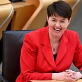 Ruth Davidson speaks at her last First Minister's Questions before going to the House of Lords in March 2021 in Edinburgh (Picture: Jeff J Mitchell/Getty Images)
