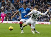 Livingston's Morgan Boyes was sent off for this tackle on Rangers' Alfredo Morelos.