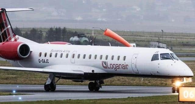 The Loganair plane returned to Glasgow due to a problem with one engine.