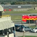 Emergency services attended following the landing.