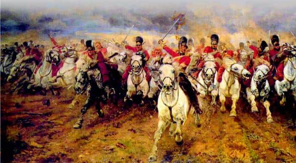 Napoleon routed: The charge of the Scots Greys