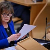 Health Secretary Jeane Freeman addresses MSPs in the Scottish Parliament, Edinburgh.