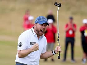 Richie Ramsay celebrates on the 18th green after winning  the Cazoo Classic at Hillside. Picture: Warren Little/Getty Images.