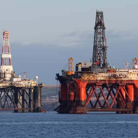 Two oil platforms in the Cromarty Firth near Invergordon. Picture: Andrew Milligan/PA Wire