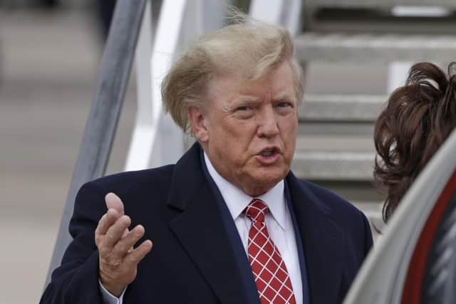 President Donald Trump arrives at Aberdeen Airport