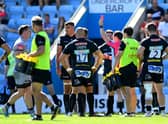 Sam Skinner of Exeter Chiefs is shown the red card during the Gallagher Premiership match against Sale at Sandy Park. Picture: Alex Davidson/Getty Images