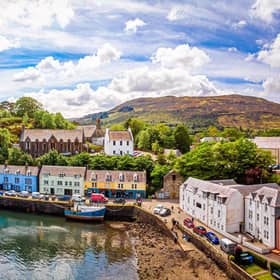 Portree Harbour with its colourful houses