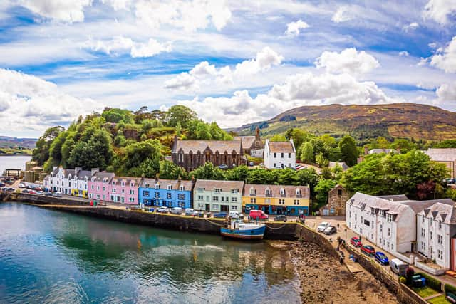 Portree Harbour with its colourful houses