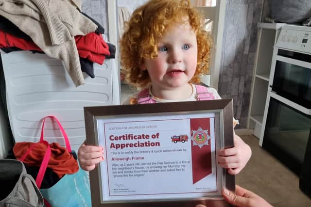 Alloweigh Frame with her award