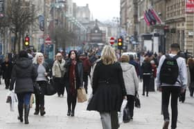 Shoppers on Buchanan Street in Glasgow city centre.
