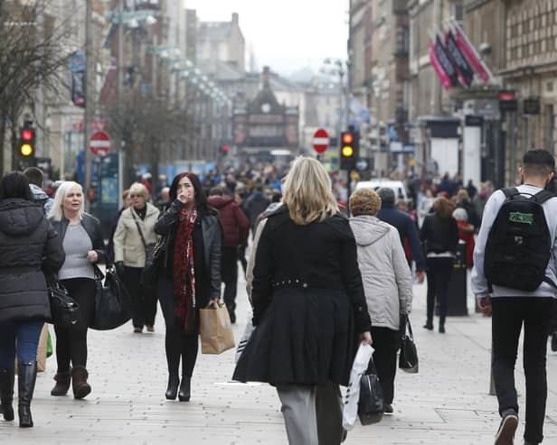Shoppers on Buchanan Street in Glasgow city centre.