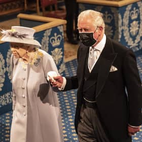 Picture from 11/05/21 of Queen Elizabeth II accompanied by the Prince of Wales, before delivering her speech during the State Opening of Parliament in the House of Lords at the Palace of Westminster in London. The Queen will miss the State Opening of Parliament for the first time in nearly 60 years, with the Prince of Wales reading the Queen's Speech for the first time.