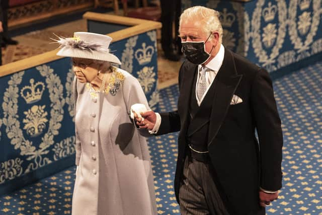 Picture from 11/05/21 of Queen Elizabeth II accompanied by the Prince of Wales, before delivering her speech during the State Opening of Parliament in the House of Lords at the Palace of Westminster in London. The Queen will miss the State Opening of Parliament for the first time in nearly 60 years, with the Prince of Wales reading the Queen's Speech for the first time.