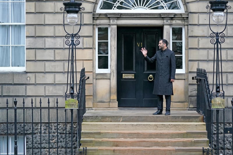 Humza Yousaf at Bute House, Edinburgh, ahead of his first cabinet meeting as the newly elected First Minster of Scotland.