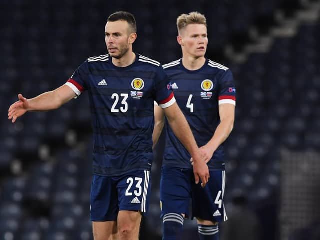 Scotland's Andrew Considine at full-time after the Nations League win over Slovakia in Sunday (Photo by Alan Harvey / SNS Group)