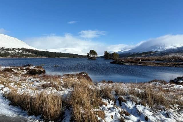 This photograph of Loch Ossian in winter, taken in 2024 by John Swinney, features on the First Minister's 2025 Christmas cards (Picture: John Swinney/Scottish Government/PA)