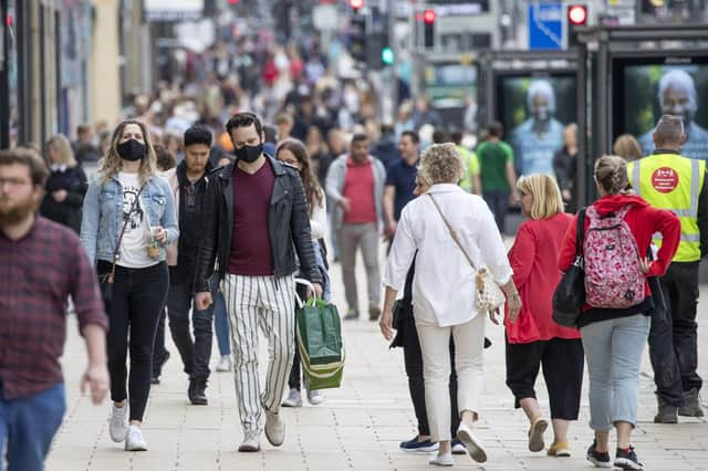 Shoppers pictured on Edinburgh's famous Princes Street. Picture: Jane Barlow/PA Wire