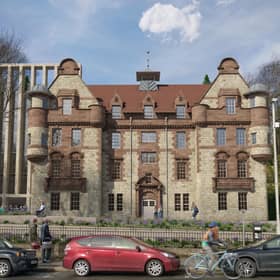 A CGI of the new look for the building, which housed a former TA drill hall and was designed by Thomas Graham Abercrombie.