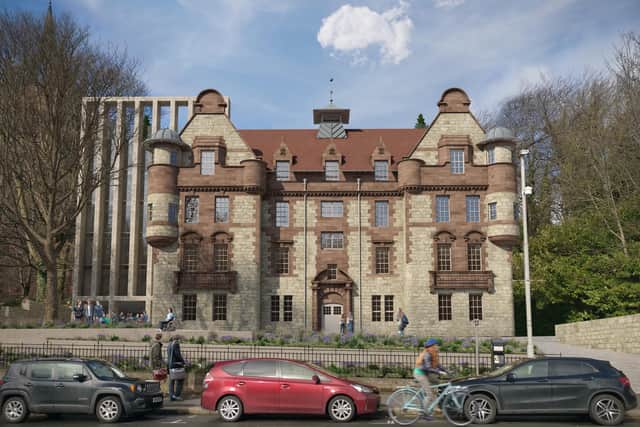 A CGI of the new look for the building, which housed a former TA drill hall and was designed by Thomas Graham Abercrombie.