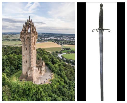 The Wallace Sword (right) is on display at the National Wallace Monument, Stirling, but the authenticity of the weapon and its connections to William Wallace have been questioned. PIC: Contributed.Creative Commons/Buster Brown BB.