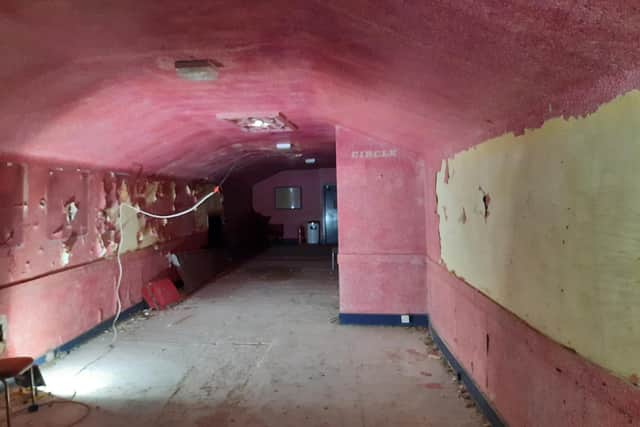 Kirkcaldy Kings Theatre - inside the corridor which leads to the main cinema.