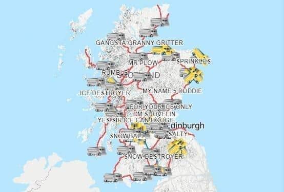You can track Scotland's hilariously named gritter fleet