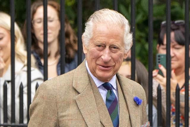 King Charles III at the gates of Balmoral. Picture: Jane Barlow/PA Wire