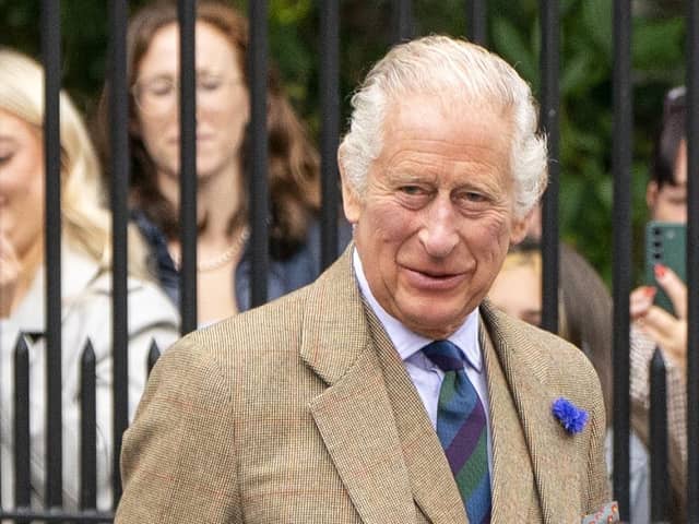 King Charles III at the gates of Balmoral. Picture: Jane Barlow/PA Wire