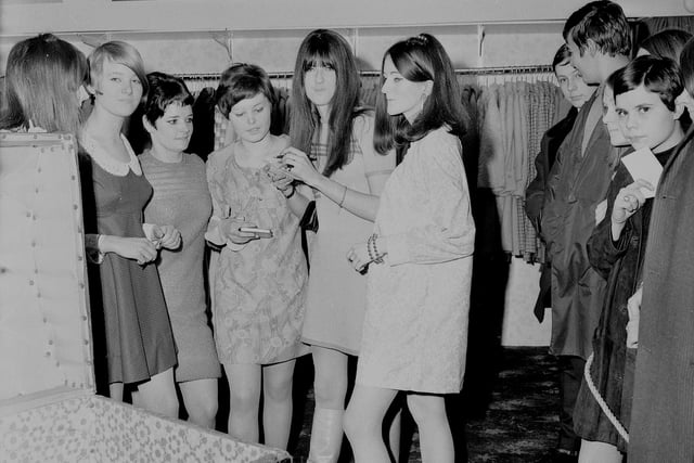TV presenter Cathy McGowan At Blacketts. It's back to February 1967 for this view.